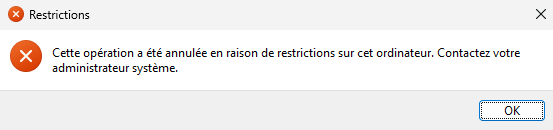 message confirmant la policy active